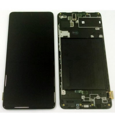 Pantalla lcd para Samsung Galaxy A71 A715F GH82-22152A + táctil negro + marco negro premium Service Pack