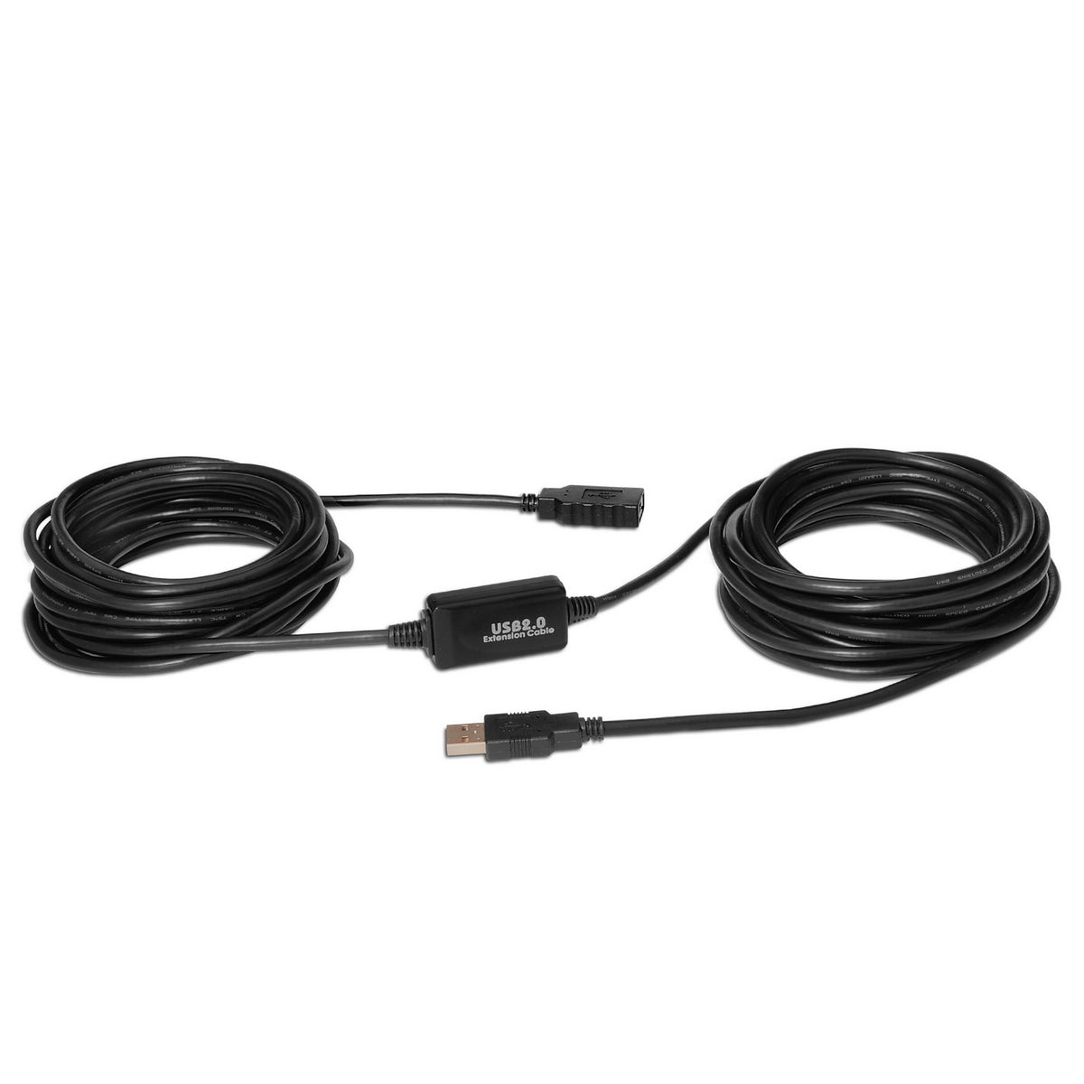Cable Alargador USB 2.0 Aisens A101-0020/ USB Macho - USB Hembra/ Hasta 2.5W/ 60Mbps/ 15m/ Negro