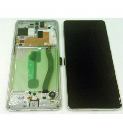 Pantalla para Samsung Galaxy S10 Lite SM-G770F GH-82-21372B + tactil negro + marco prism White Premium Service Pack