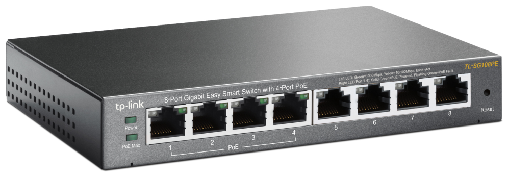 Switch 8 puertos tp - link tl - sg108pe easy