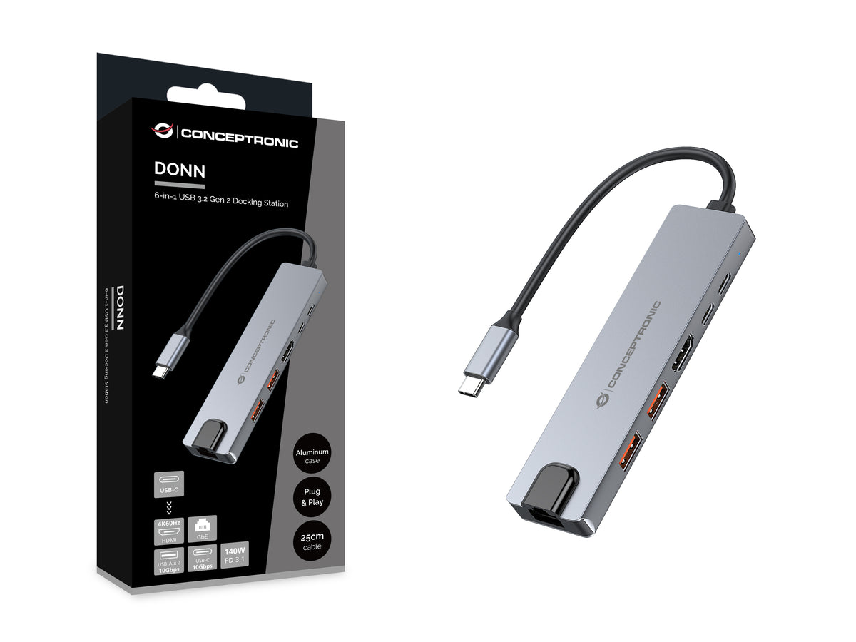 Docking station Conceptronic donn29g USB tipo c 6 en 1