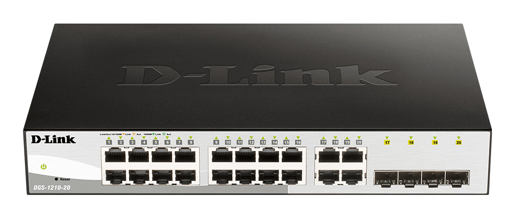 Switch D-Link DGS-1210-20/ 20 Puertos/ RJ45 10/100/1000/ SFP