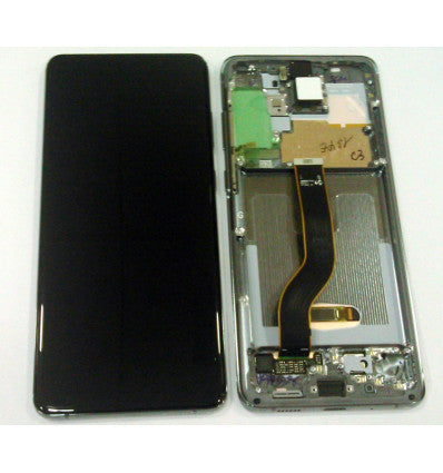 Pantalla lcd para Samsung Galaxy S20 PLUS SM-G986F GH82-22145E + tactil negro + marco Cosmic gray Service Pack