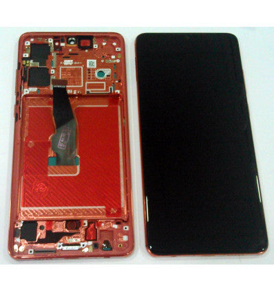 Pantalla lcd para Huawei P30 + tactil negro + marco rojo compatible