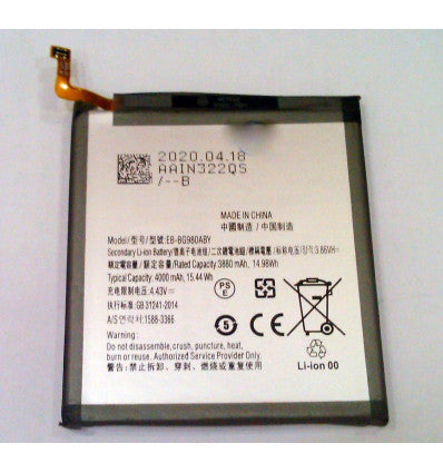 Batería para Samsung Galaxy S20 EB-BG980ABY 3880mAh 86V compatible