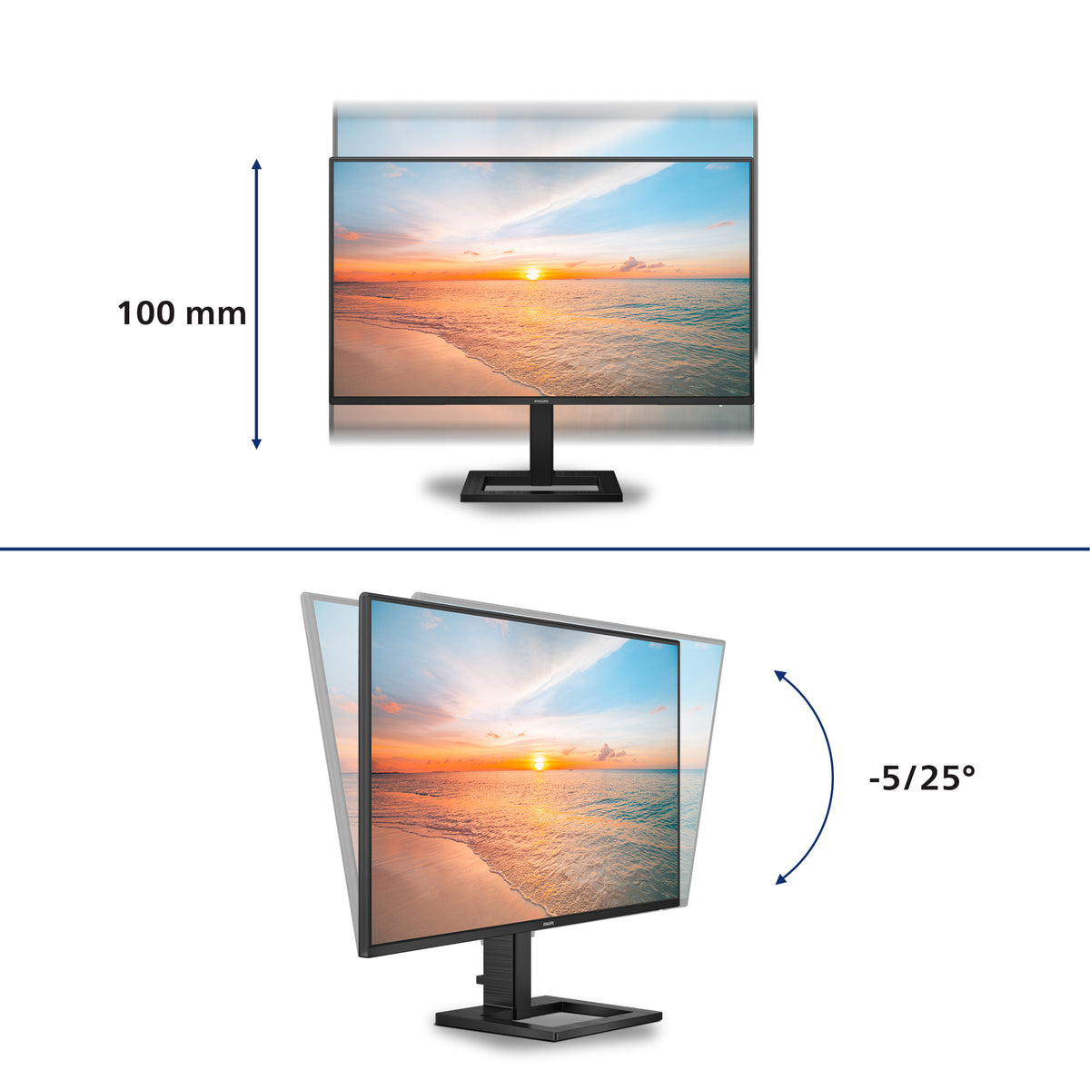 Monitor Profesional Philips 27E1N1600AE 27"/ QHD/ Multimedia/ Regulable en altura/ Negro