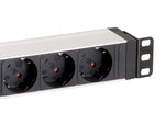 Regleta alimentacion Equip rack 19 pulgadas 1u 8 tomas 3500w cable 1.8m interruptor aluminio