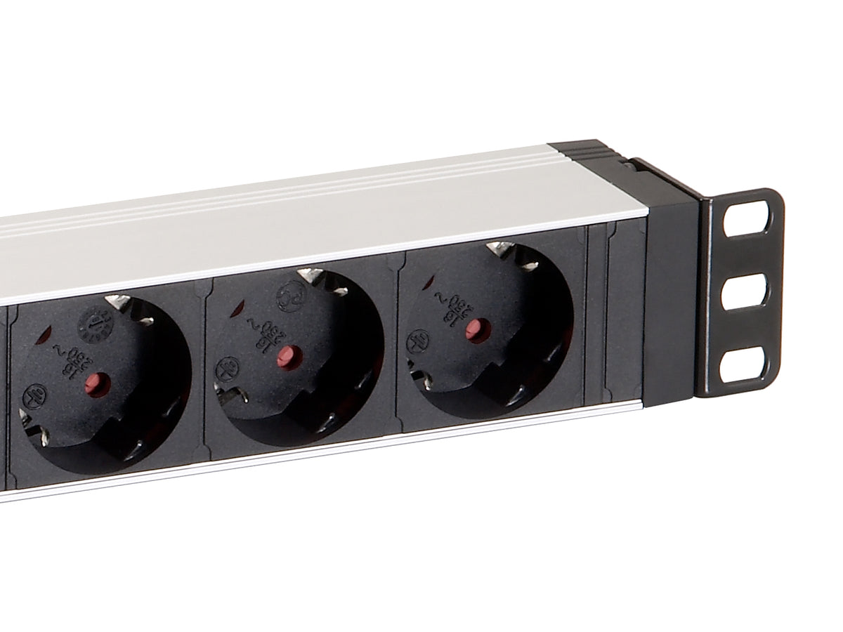 Regleta alimentacion Equip rack 19 pulgadas 1u 8 tomas 3500w cable 1.8m interruptor aluminio
