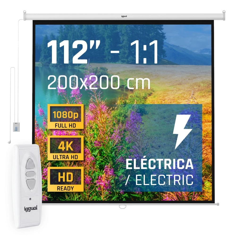 Iggual Pantalla eléctrica 4:3 112 200x200 cm