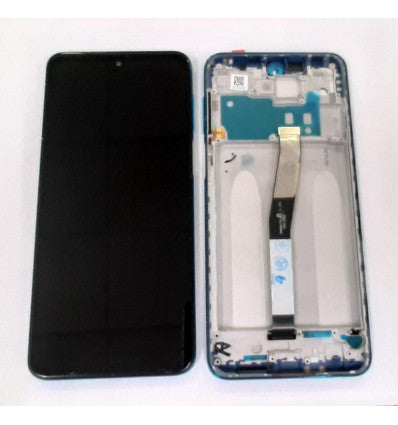Pantalla LCD para Xiaomi Redmi Note 9S / Redmi Note 9 Pro mas tactil negro mas marco azul calidad premium