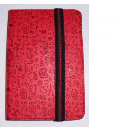 Funda Tablet Univ. 6" diseño Rojo Velcro Restraint System