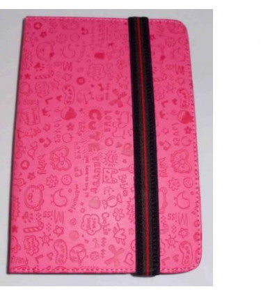 Funda Tablet Univ. 6" diseño Rosa Oscuro Velcro Restraint Sy