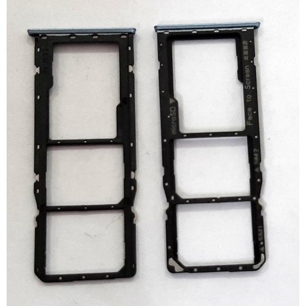 Soporte o bandeja dual sim azul claro para Realme 7 Pro calidad premium