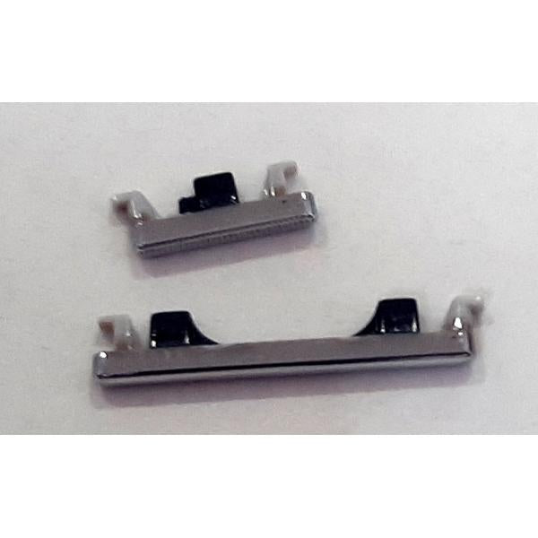 Set 2 botones plata para Motorola Moto One Action XT2013 calidad premium