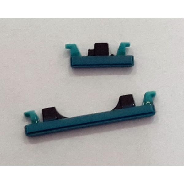 Set 2 botones verdes para Motorola Moto One Action XT2013 calidad premium