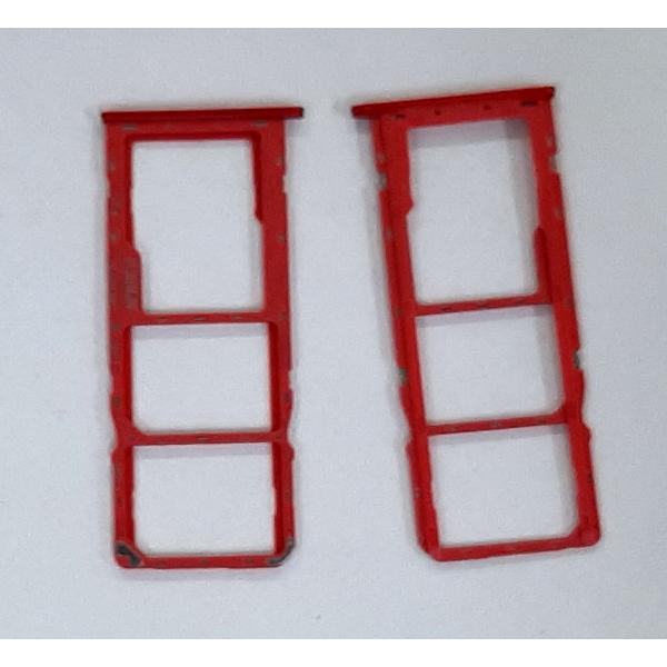 Soporte o bandeja dual sim roja para Samsung Galaxy A20S A207 calidad premium