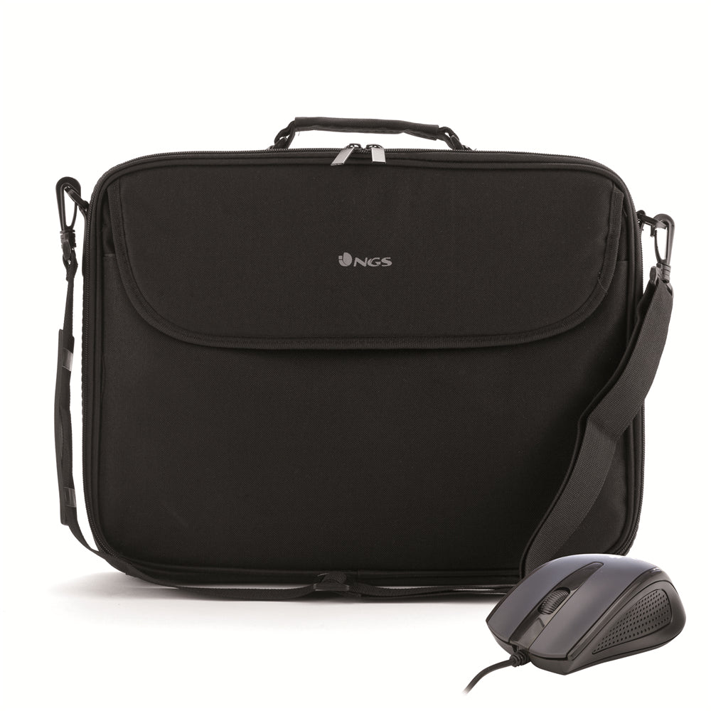 Maletín + Ratón Monray Bureau Kit para Portátiles hasta 16"/ Negro