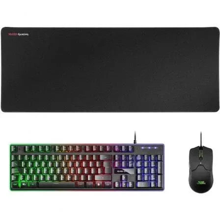 Pack Gaming Mars Gaming MCPX/ Teclado H-MECH + Ratón Óptico + Alfombrilla/ Negro - PixelPlaza