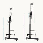 Soporte de Suelo Inclinable con Ruedas TooQ FS20406HM-B para TV de 60-100"/ hasta 120kg