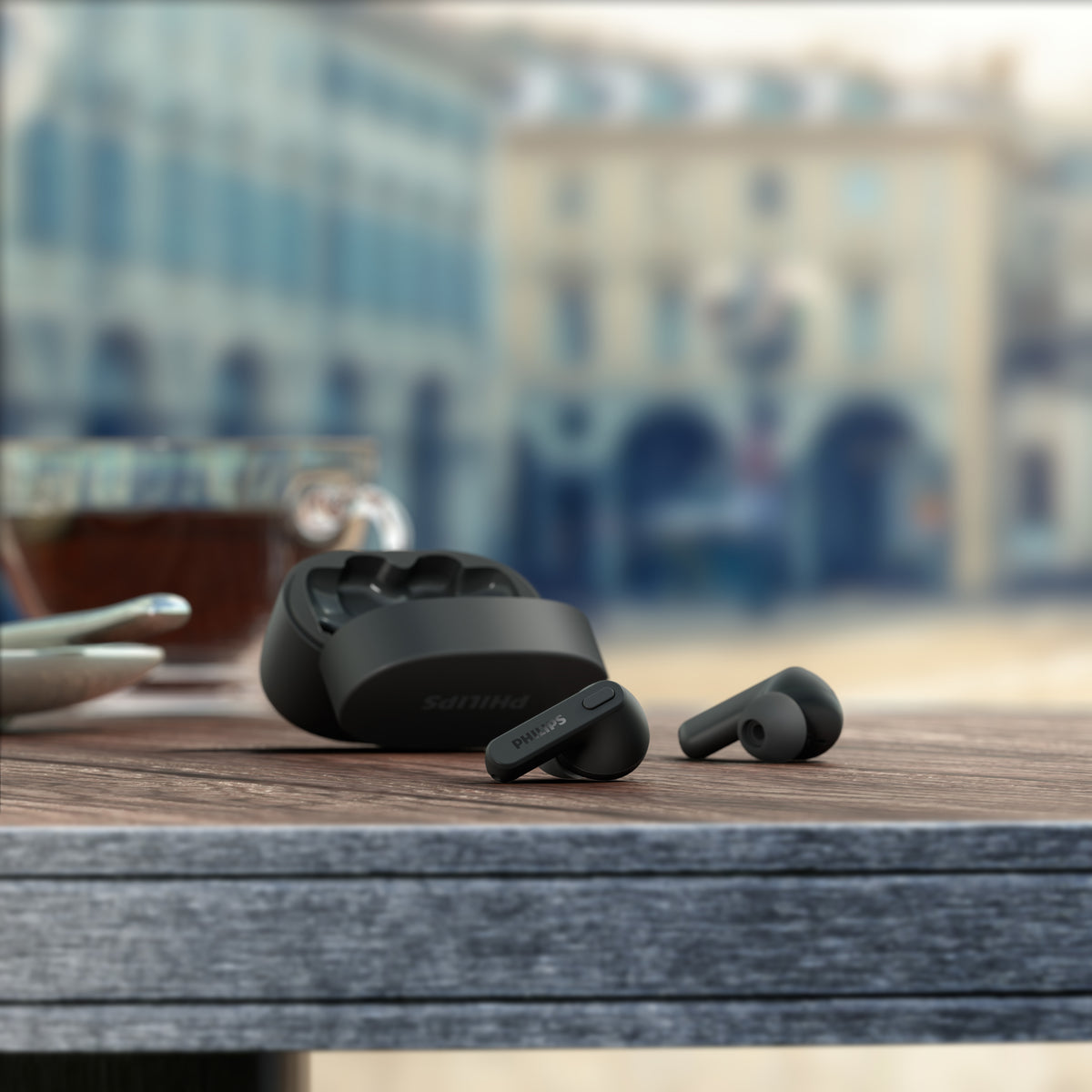 Auriculares bluetooth Philips tat2206bk - 00 black ipx4 estuche de carga