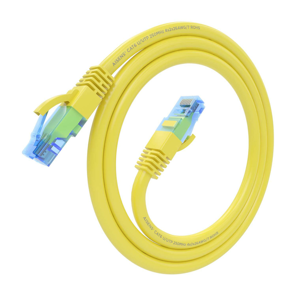 Cable de Red RJ45 AWG26 CCA UTP Aisens A135-0832 Cat.6/ 75cm/ Amarillo