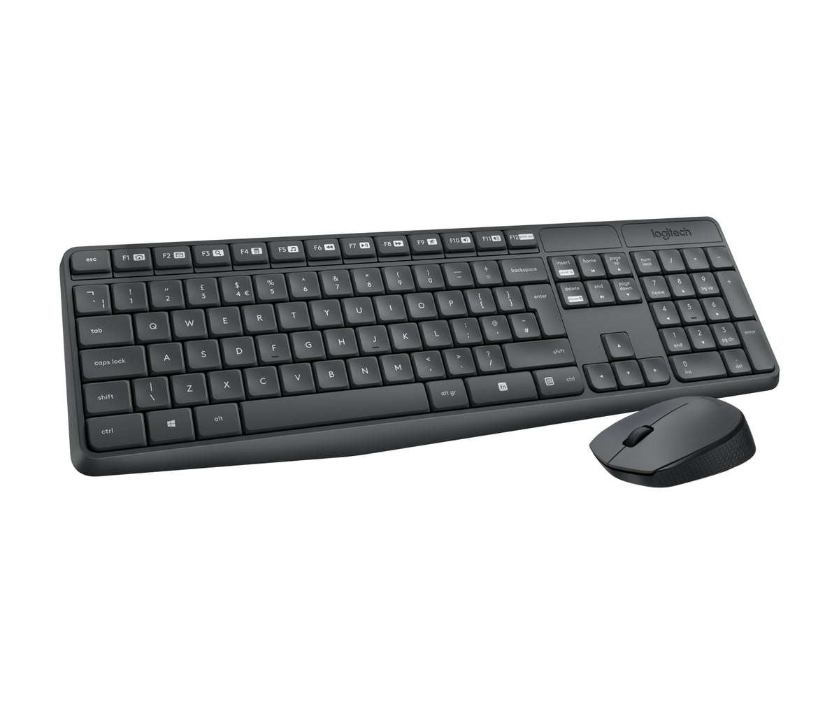 Teclado + mouse Logitech mk235 inalámbrico ingles internacional