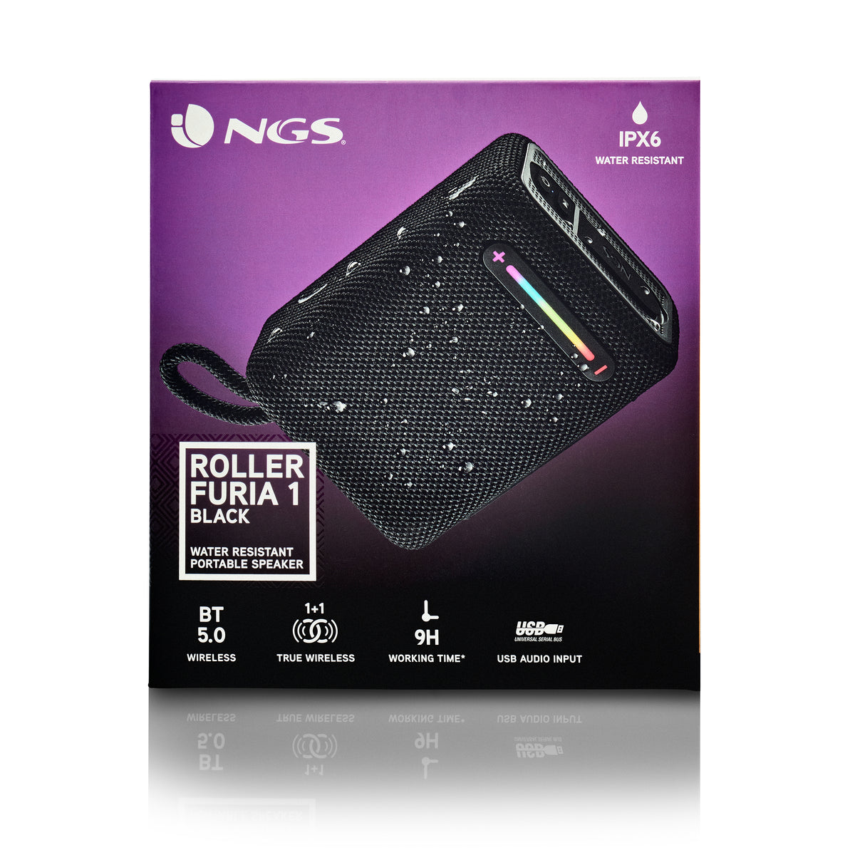 Altavoz bluetooth Ngs roller furia 1 negro