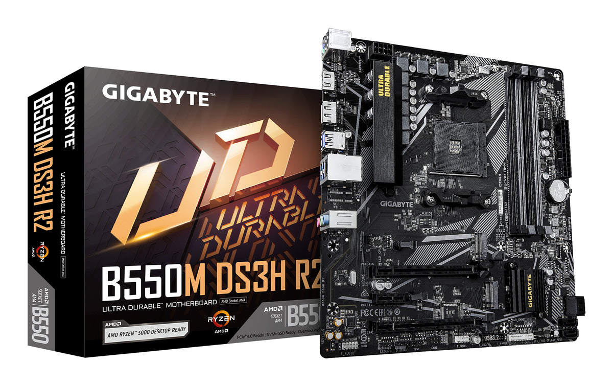 Placa Base Gigabyte B550M DS3H R2 Socket AM4/ DDR4/ PCIe 4.0/ Micro ATX