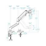 Soporte mesa Tooq vesa hasta 34 pulgadas 100x100mm max 10kg blanco