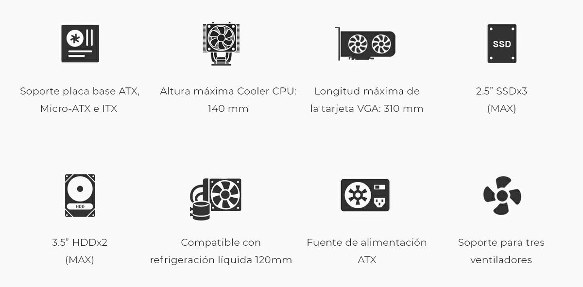 Caja ordenador Coolbox ATX a780 USB - c 3.2 gen1 fte.500w basic500