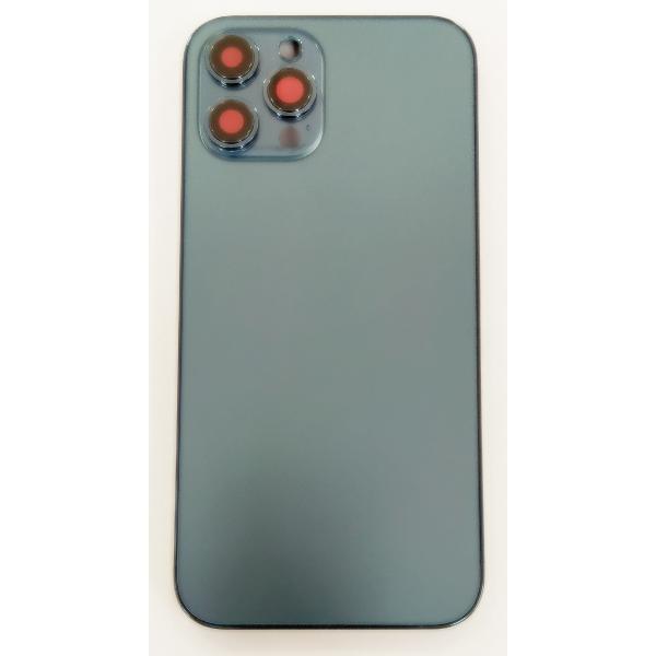 Carcasa central o marco azul iPhone 12 Pro Max mas tapa bateria mas lente camara