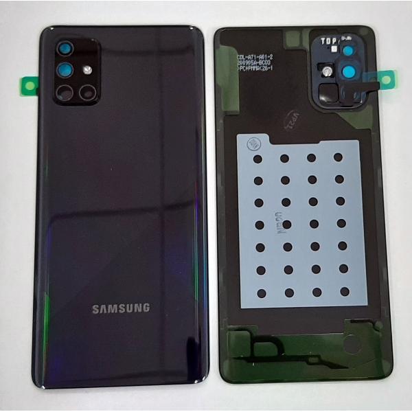 Tapa trasera o tapa bateria negra para Samsung Galaxy A71 A715F A715 GH82-22112A Service Pack