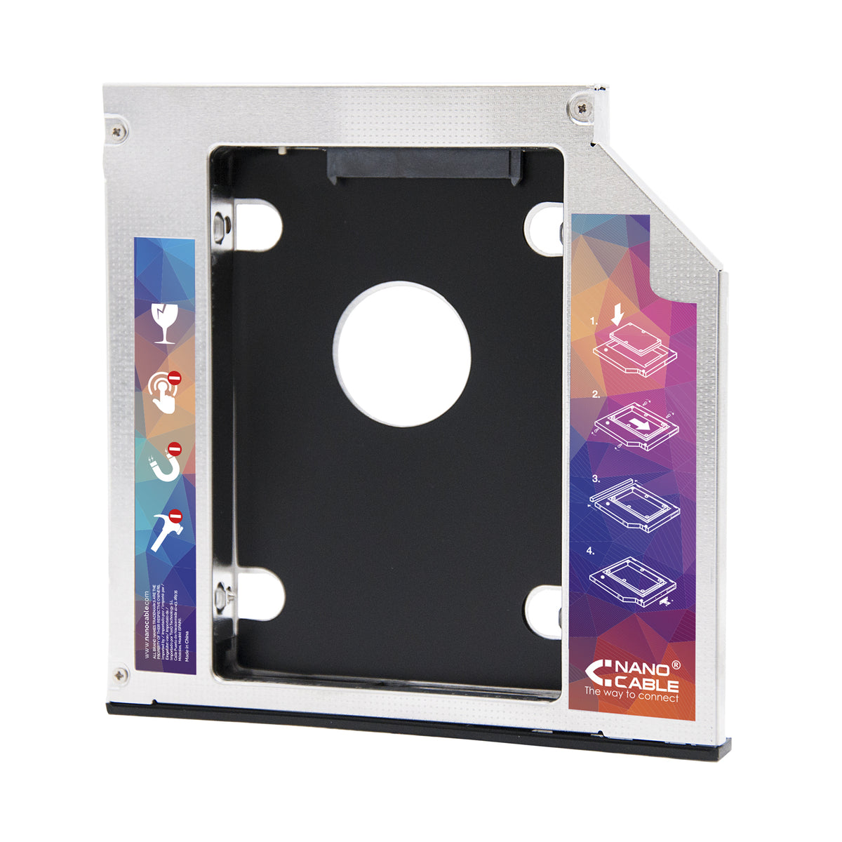 Adaptador Nanocable Lector DVD a HDD/SSD STA 2.5 9.5mm
