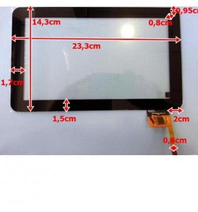 Pantalla Táctil repuesto tablet china 9 Modelo 3"