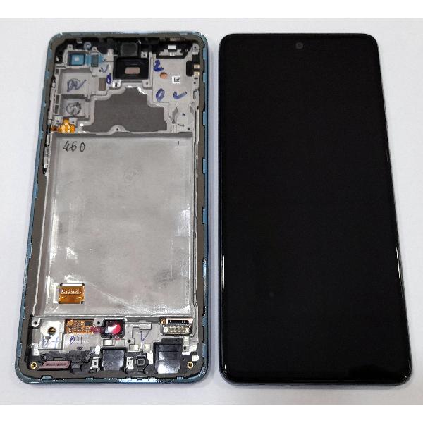 Pantalla lcd para Samsung Galaxy A72 A725 GH82-25460B SM-A725F mas tactil negro mas marco azul Service Pack Premium