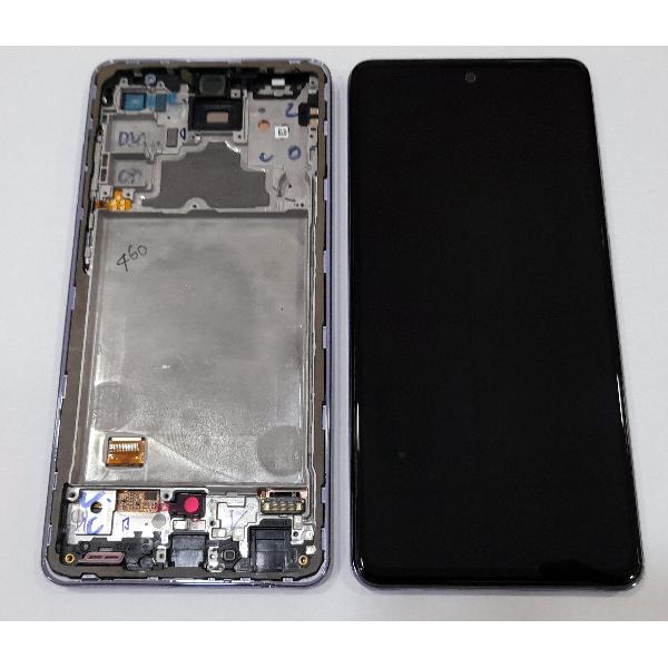 Pantalla lcd para Samsung Galaxy A72 A725 GH82-25460C SM-A725F mas tactil negro mas marco violeta Service Pack Prem