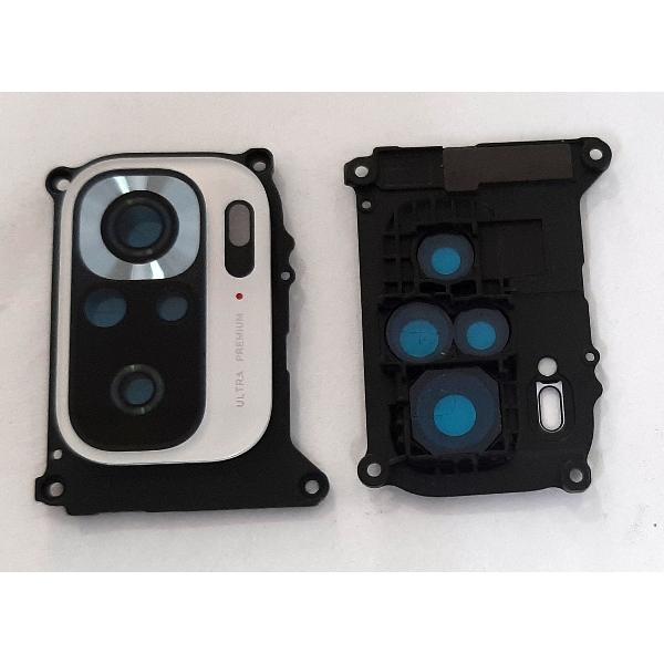 Carcasa sujecion para Xiaomi Redmi Note 10S mas cristal camara blanco calidad premium