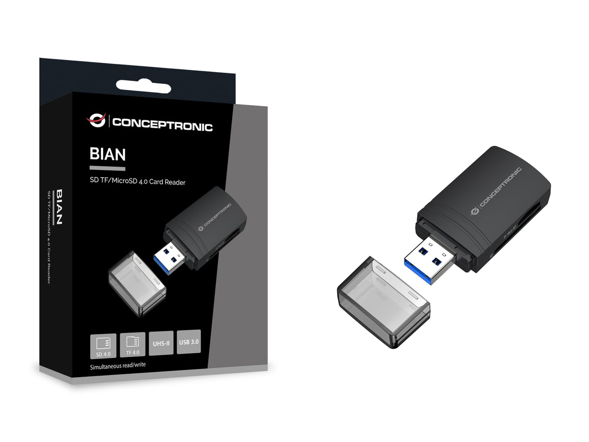 Lector de tarjetas USB 3.0 Conceptronic bian06b sd · sdhc · sdxc · microsd · tflash