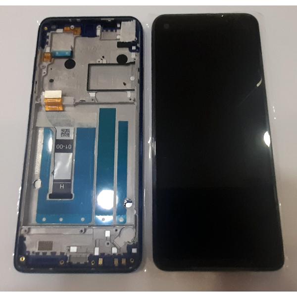 Pantalla lcd para Motorola Moto One Vision P50 XT1970 mas tactil negro mas marco azul Service Pack Premium