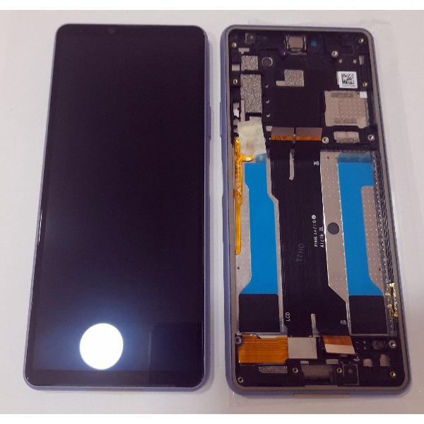 Pantalla lcd para Sony Xperia 10 III PDX-213 A5034094A mas tactil negro mas marco azul service pack premium