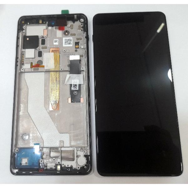 Pantalla lcd para Motorola Edge 20 Pro XT2153 5D68C19375 mas tactil negro mas marco azul service pack premium