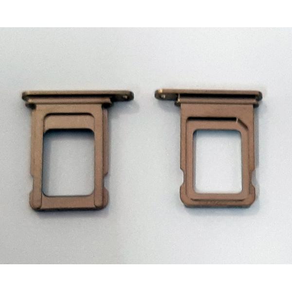 Soporte o bandeja single sim dorada para iPhone 13 Pro calidad premium