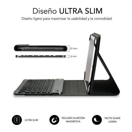 Funda con Teclado Subblim Keytab Pro Bluetooth para Tablets de 10.1"-10.8"/ Negra - PixelPlaza