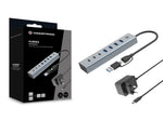 Hub USB 3.0 Conceptronic hubbies20gp 7 puertos USB - c a 3xusb - c 4xusb - a con alimentador