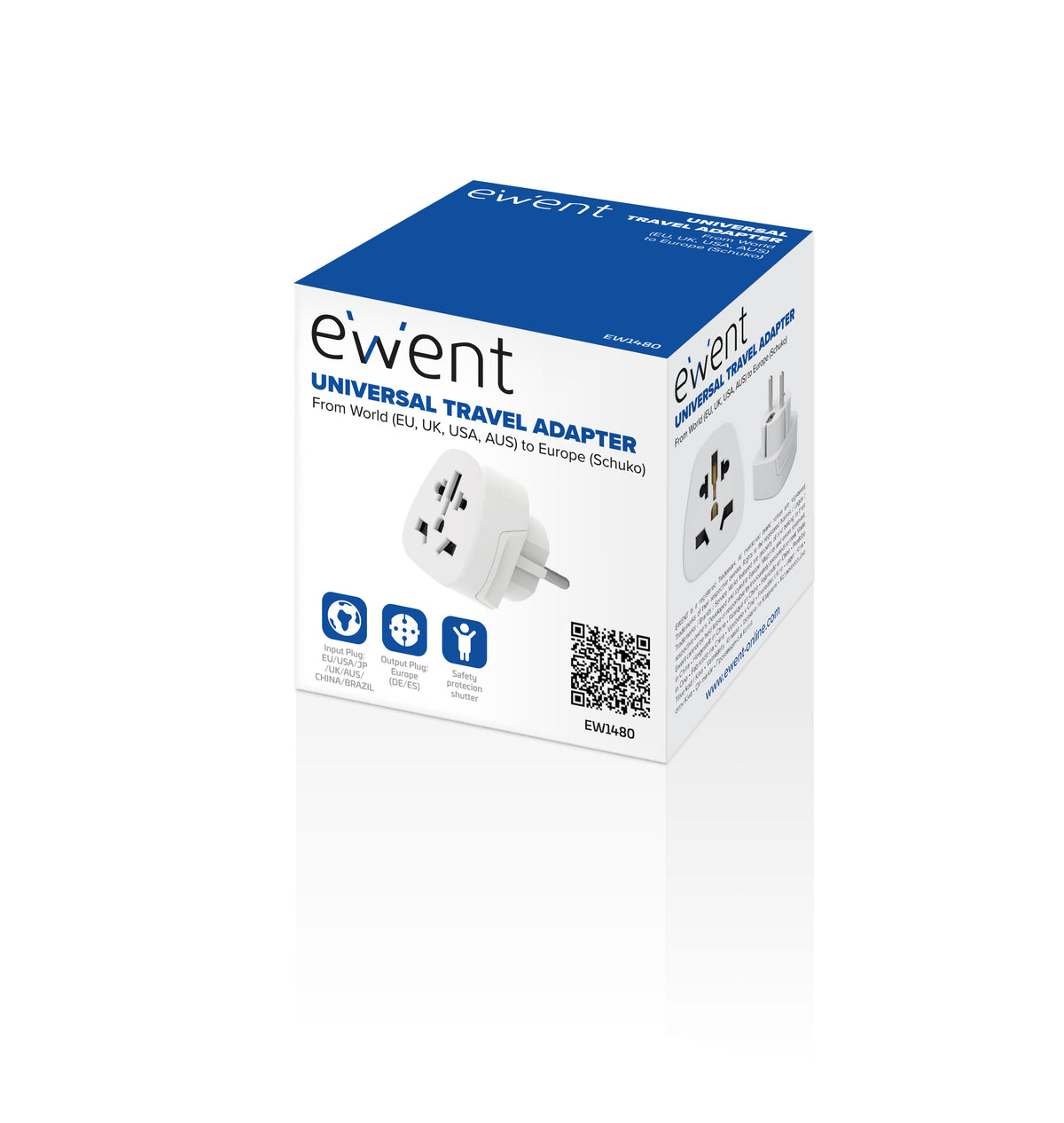 Enchufe universal Ewent ew1480 eu - usa - uk - aus - china a europa schuko