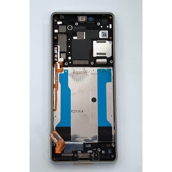 Pantalla lcd para Sony Xperia 10 III PDX-213 mas tactil negro mas marco blanco calidad premium