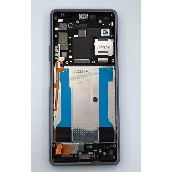 Pantalla lcd para Sony Xperia 10 III PDX-213 mas tactil negro mas marco azul calidad premium