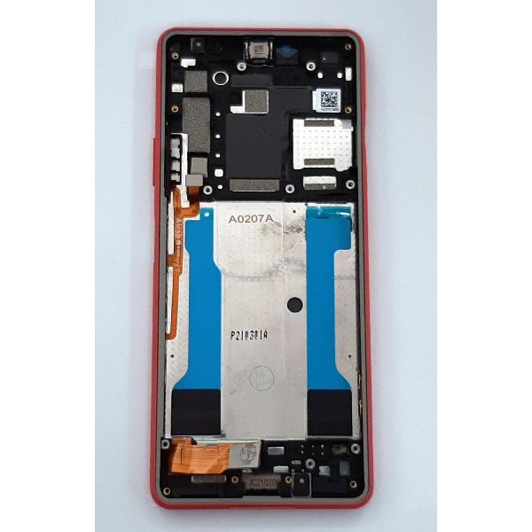 Pantalla lcd para Sony Xperia 10 III PDX-213 mas tactil negro mas marco rojo calidad premium