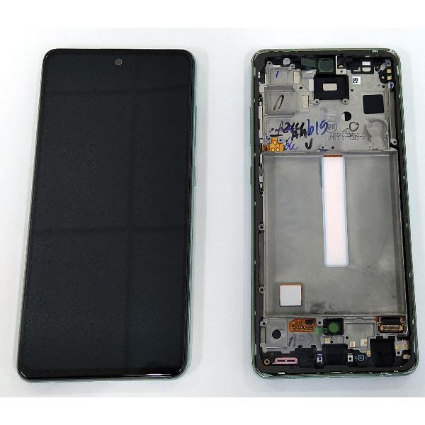 Pantalla lcd para Samsung Galaxy A52s 5G GH82-26861E A528B mas tactil negro mas marco verde service pack