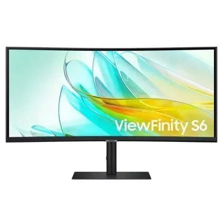 Monitor Profesional Ultraparonámico Curvo Samsung ViewFinity S6 S34C652UAU 34"/ UWQHD/ Multimedia/ Regulable en Altura/ Negro - PixelPlaza
